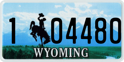 WY license plate 104480