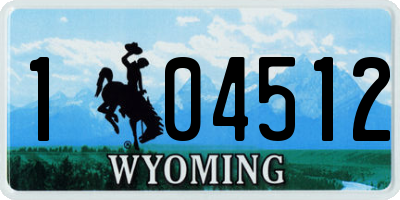 WY license plate 104512