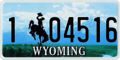 WY license plate 104516
