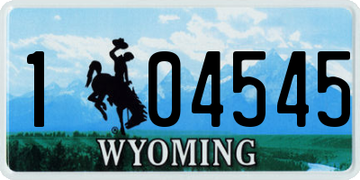 WY license plate 104545