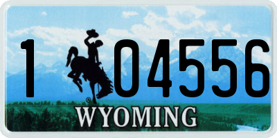 WY license plate 104556