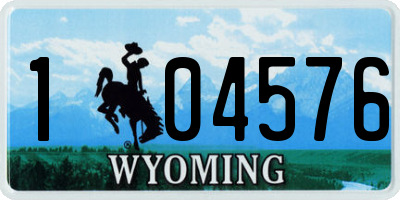 WY license plate 104576