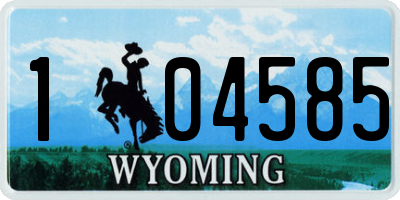 WY license plate 104585