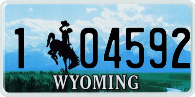 WY license plate 104592