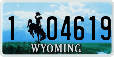 WY license plate 104619