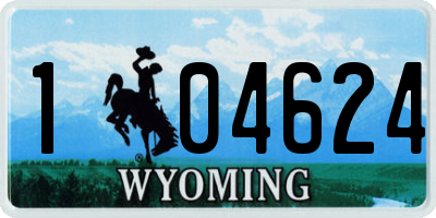 WY license plate 104624