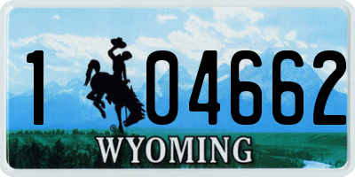 WY license plate 104662