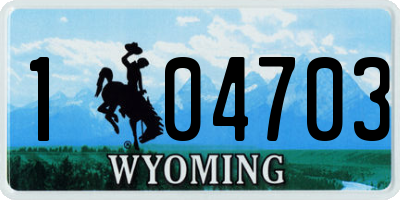 WY license plate 104703
