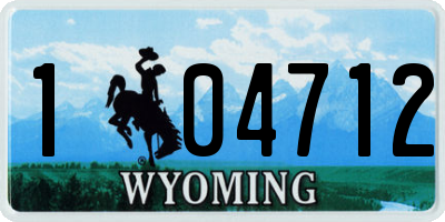 WY license plate 104712
