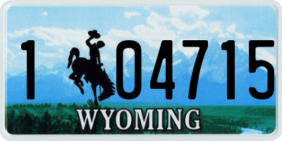 WY license plate 104715