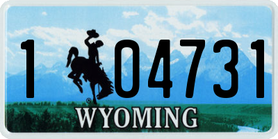 WY license plate 104731