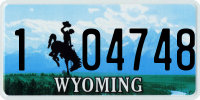 WY license plate 104748