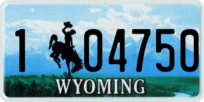 WY license plate 104750