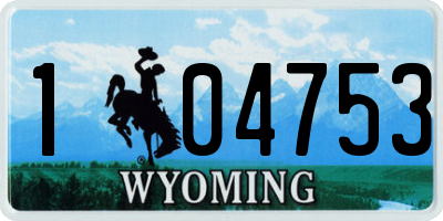 WY license plate 104753