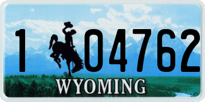 WY license plate 104762