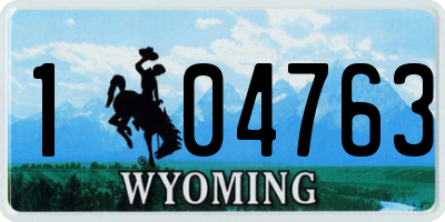 WY license plate 104763