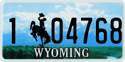 WY license plate 104768