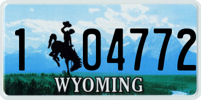 WY license plate 104772