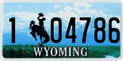 WY license plate 104786