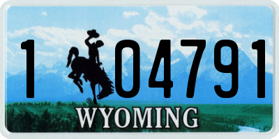 WY license plate 104791