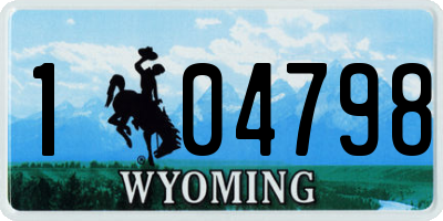 WY license plate 104798