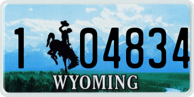 WY license plate 104834