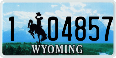 WY license plate 104857