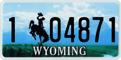 WY license plate 104871