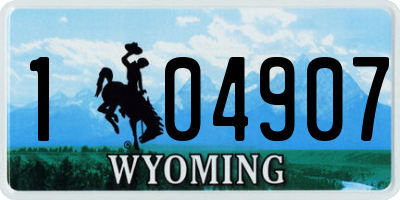 WY license plate 104907