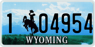 WY license plate 104954