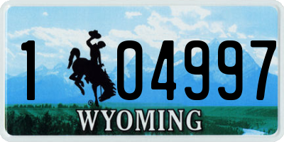 WY license plate 104997