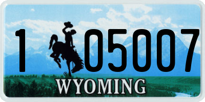WY license plate 105007