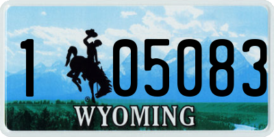 WY license plate 105083