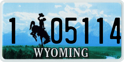WY license plate 105114