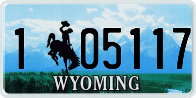WY license plate 105117