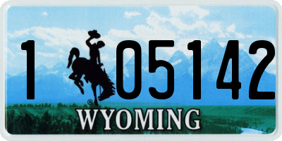 WY license plate 105142
