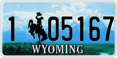 WY license plate 105167