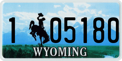 WY license plate 105180