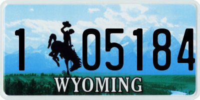 WY license plate 105184