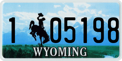 WY license plate 105198
