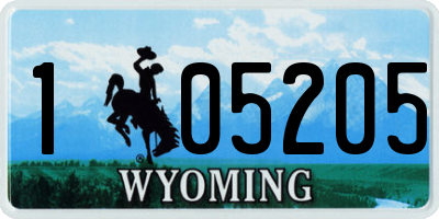 WY license plate 105205