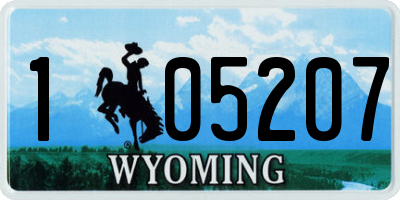 WY license plate 105207