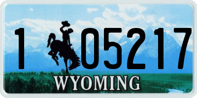 WY license plate 105217