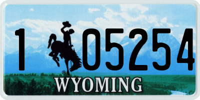 WY license plate 105254