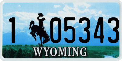 WY license plate 105343