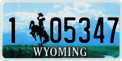 WY license plate 105347