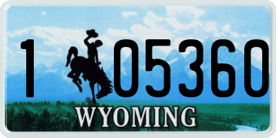 WY license plate 105360