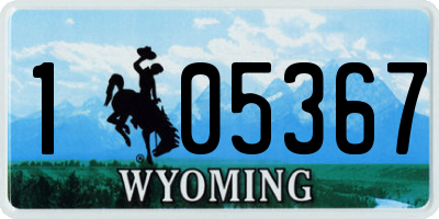 WY license plate 105367