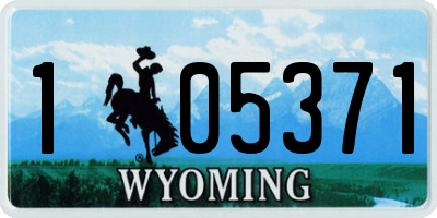 WY license plate 105371