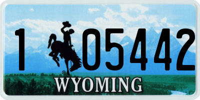 WY license plate 105442